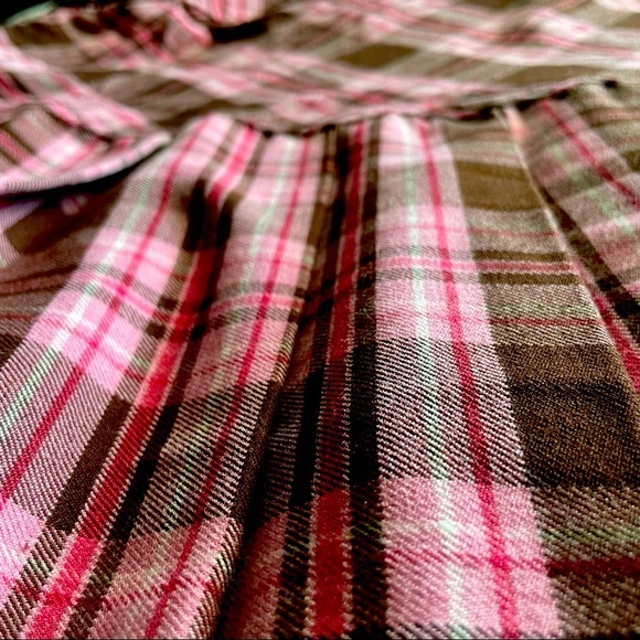 SOLD Tartan Plaid Pleated Pink Brown Buckle Circle Skirt - Picture 8 of 8